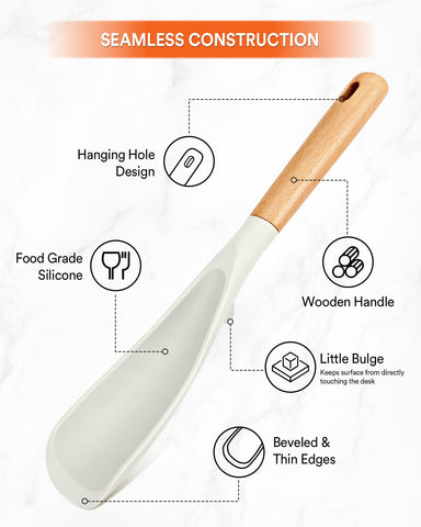 Badiano silicone spoon BPA-free and safe for nonstick cookware.