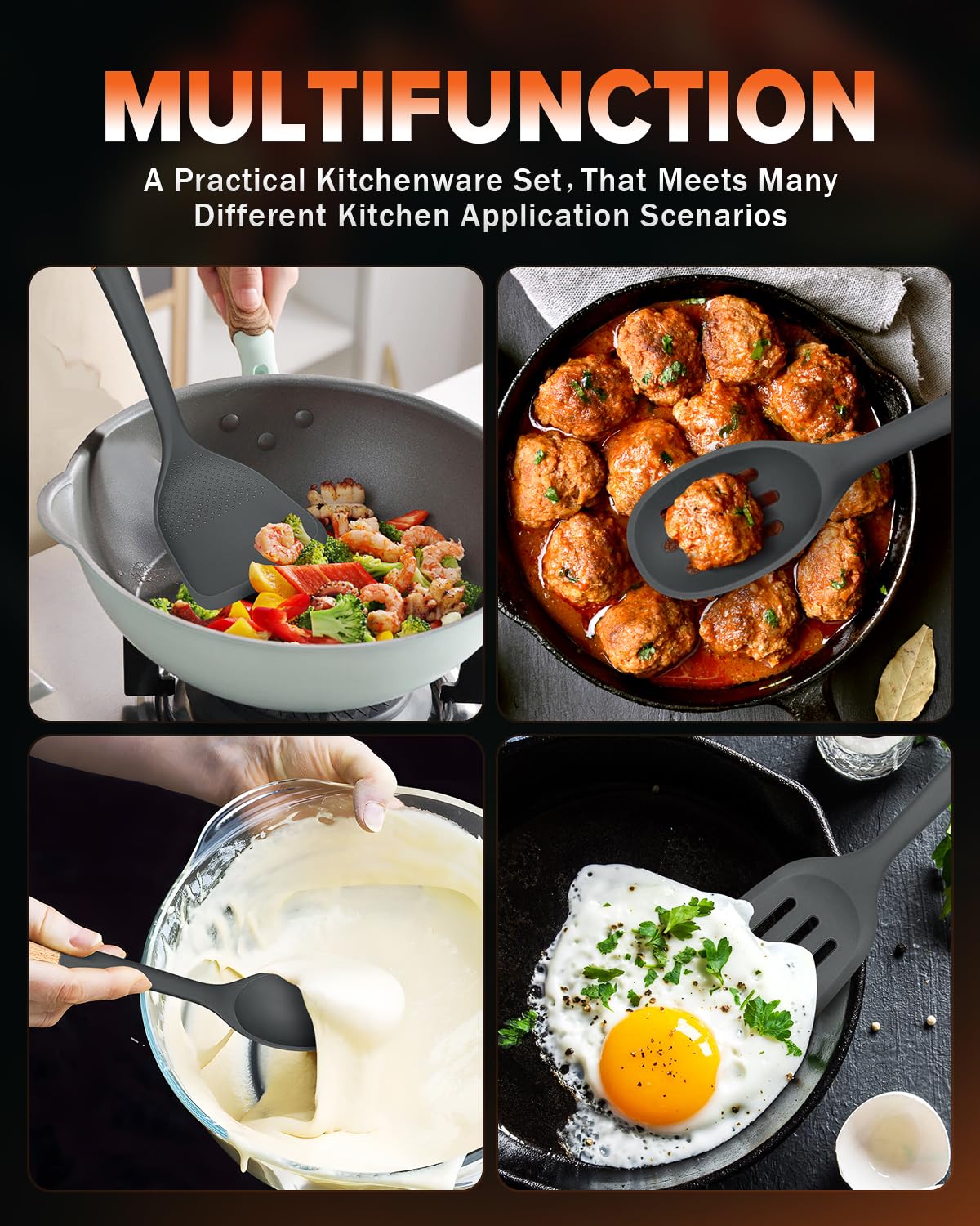 Badiano large spoon for serving with durable heat resistance