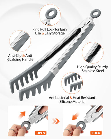 Badiano silicone head with teeth for easy pasta lift without slipping.