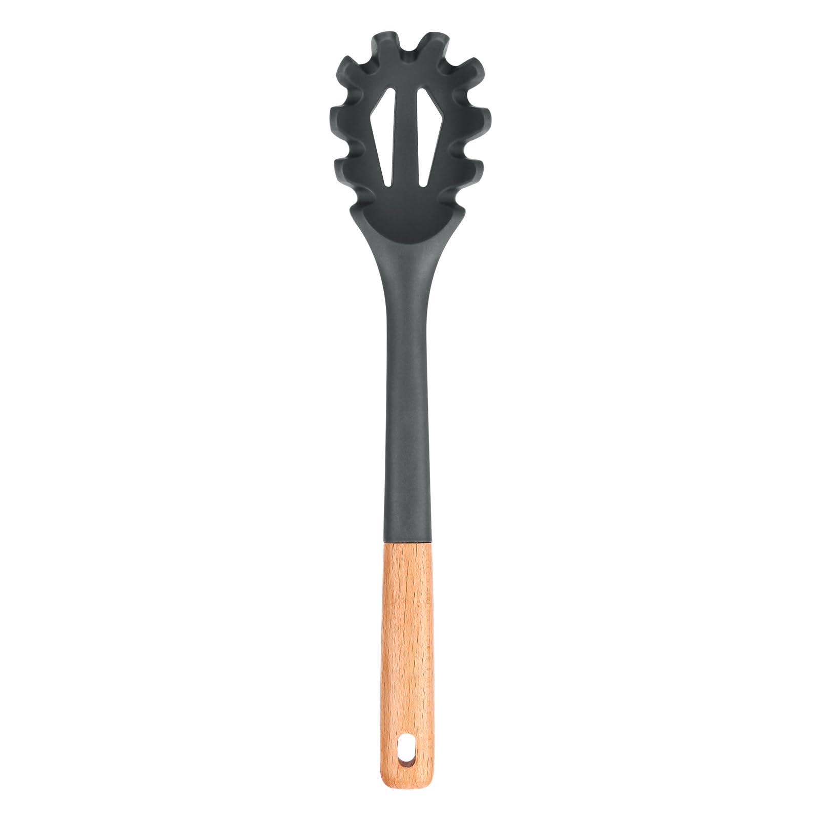 Badiano silicone pasta fork with noodle spoon for safe stirring and serving