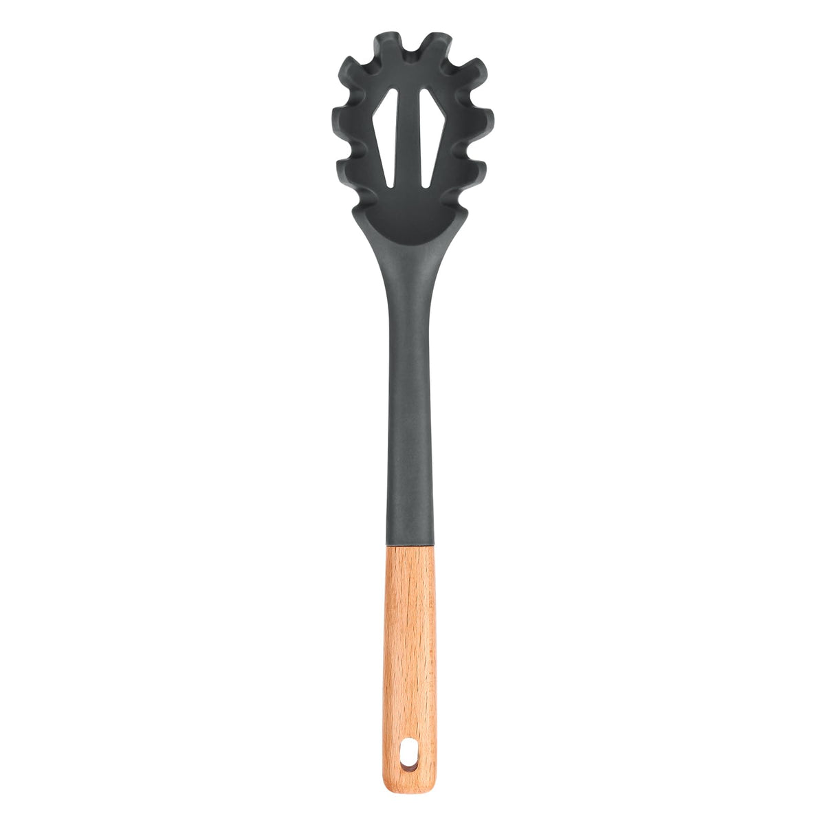 Badiano silicone pasta fork with noodle spoon for safe stirring and serving