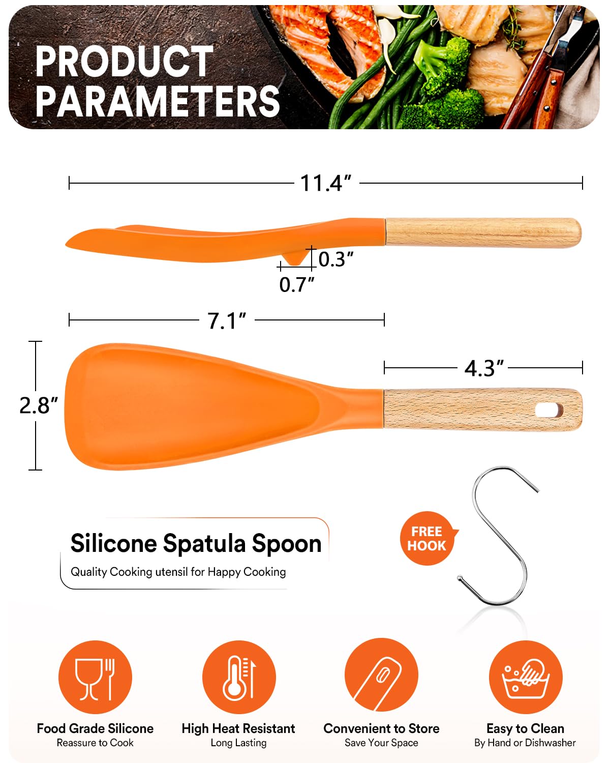 Badiano silicone spoon demonstrates heat resistance for high temperature cooking.