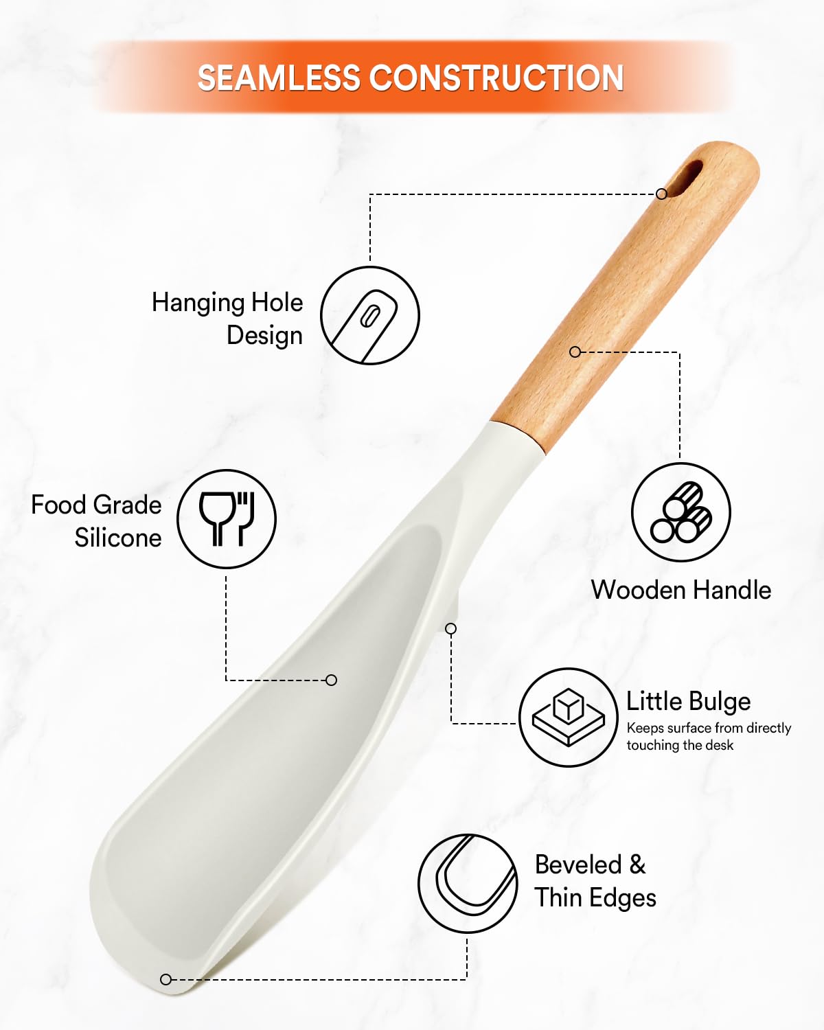 Badiano spoon rest keeps the head off surfaces when set down