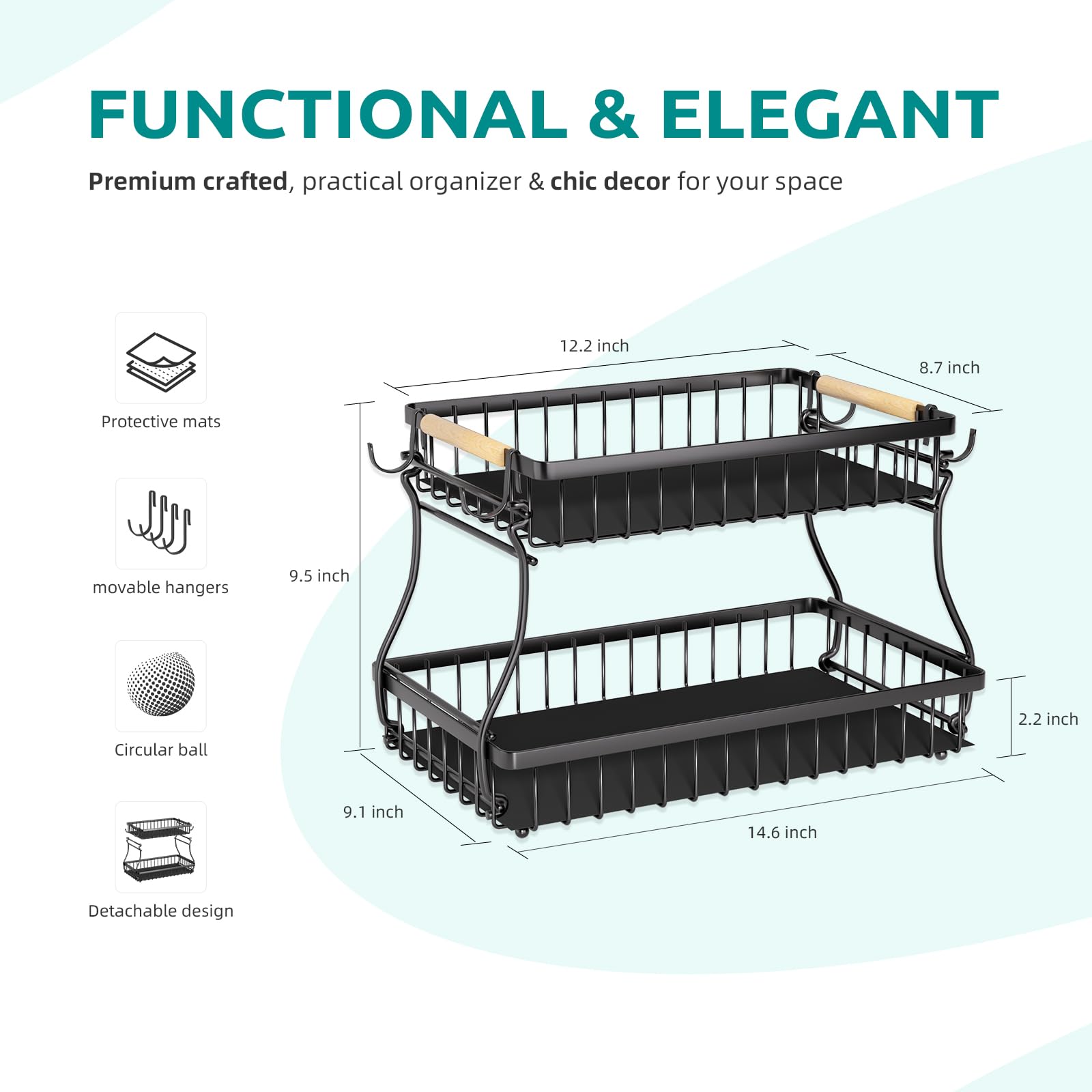 Baecel premium materials with wooden handles add durable, elegant touches.