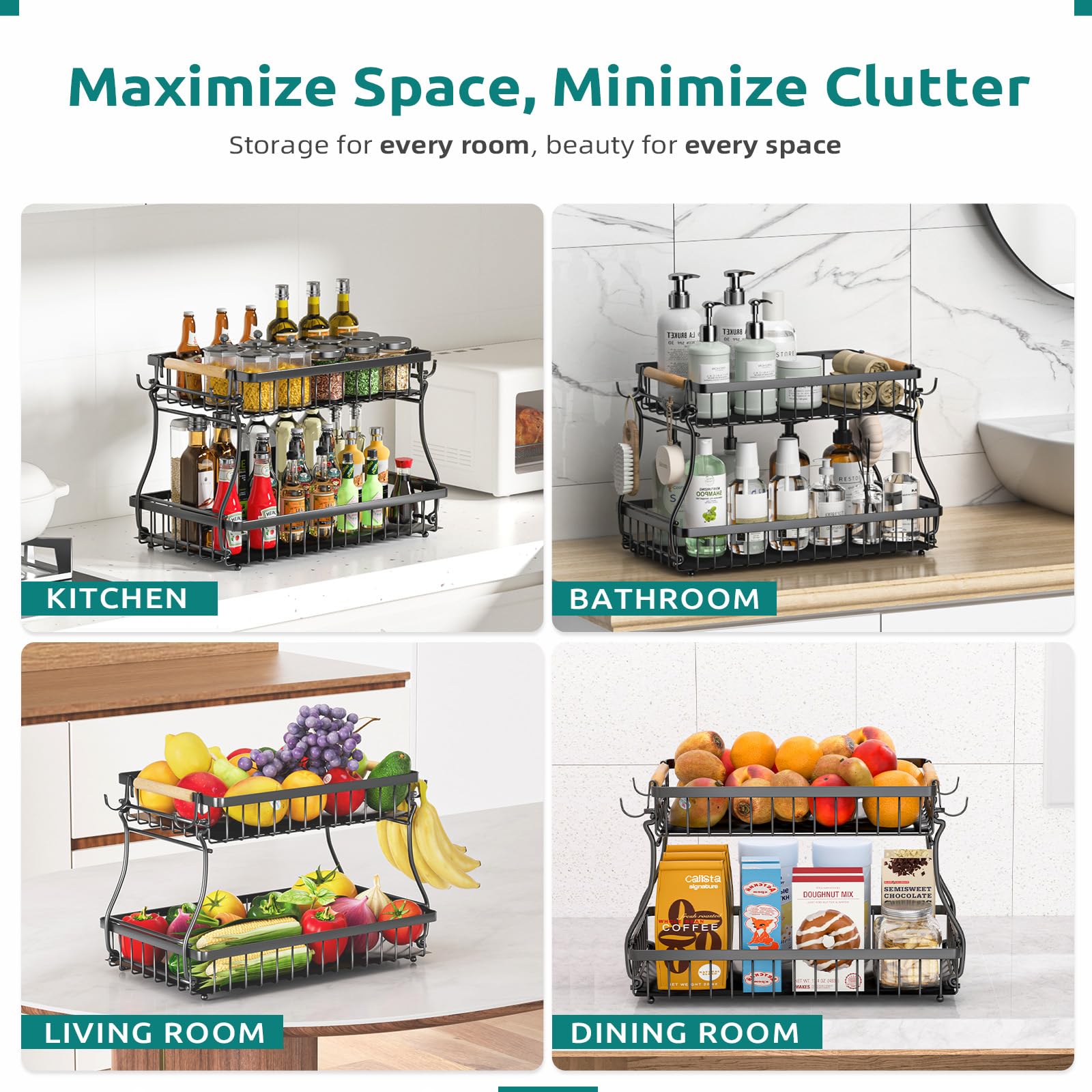 Baecel spacious storage fits fruit, vegetables, bread, snacks, and more on demand.