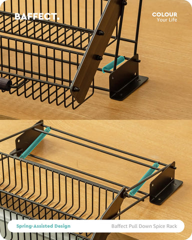 Baffect metal frame with dark wood handles for durable storage