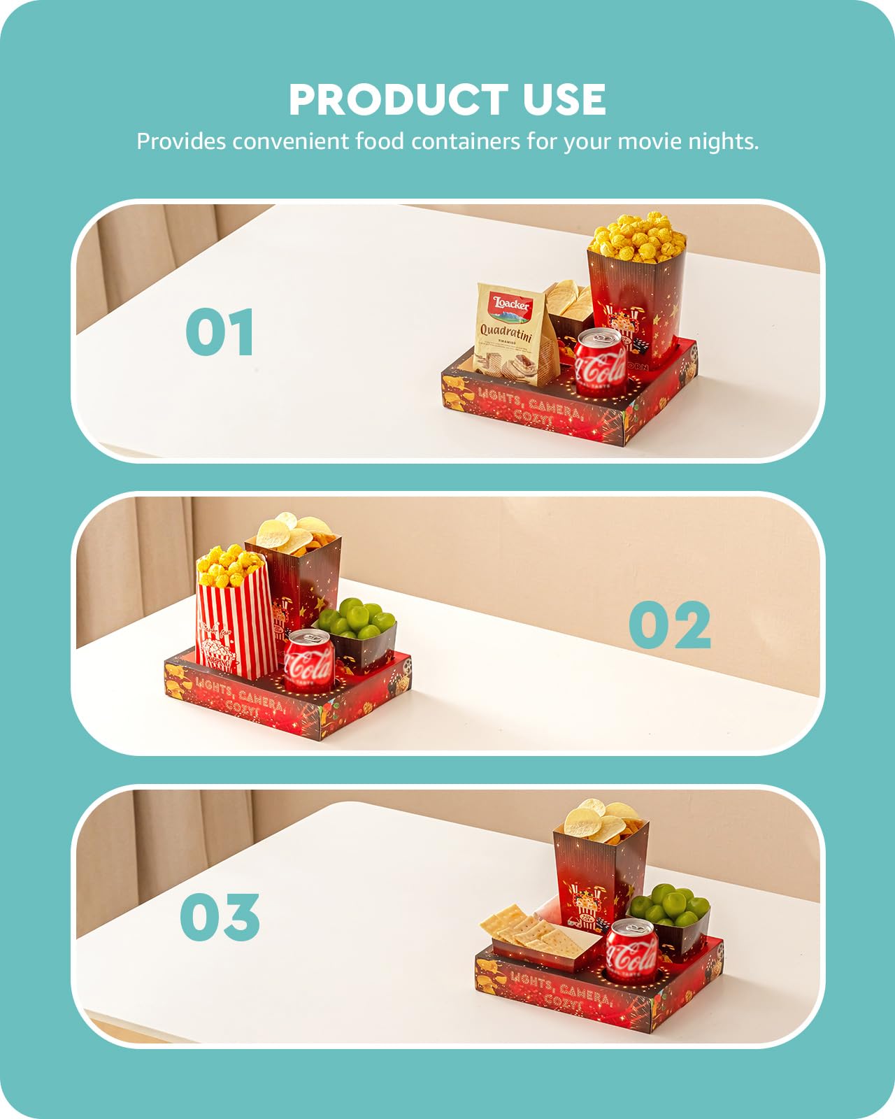 Baffect nacho bowls help neatly separate chips and toppings.