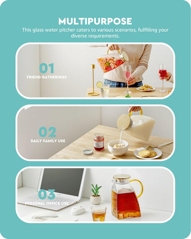 Baffect Water Pitcher dual-strainer keeps pulp or tea separate.