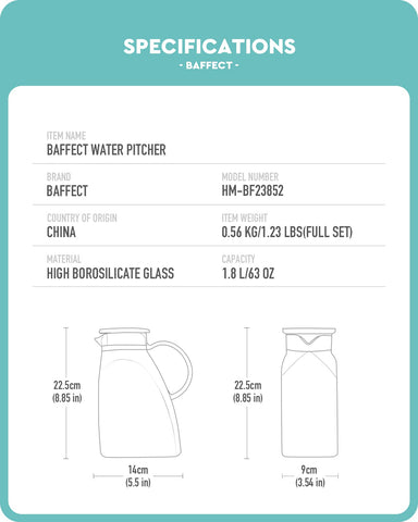 Baffect Water Pitcher hammered-pattern design adds elegant kitchen appeal.