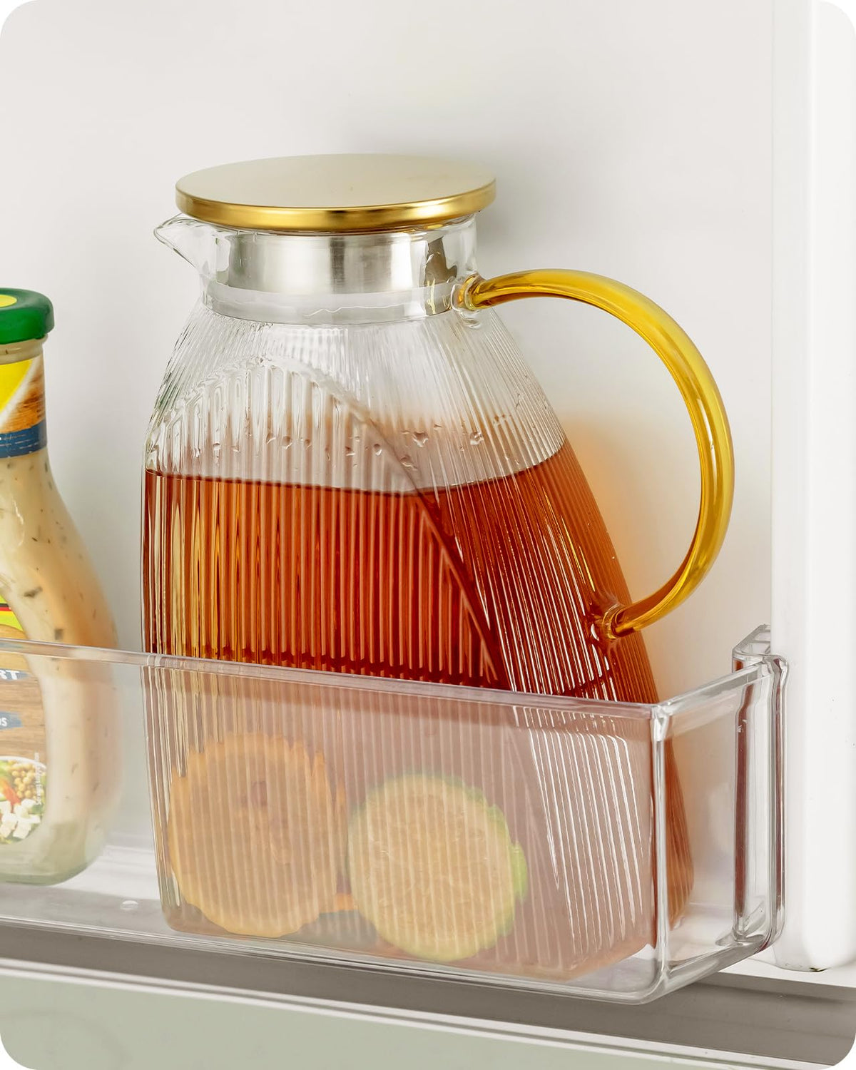 Baffect Water Pitcher with vertical pattern adds stylish fridge-ready appeal for beverages.