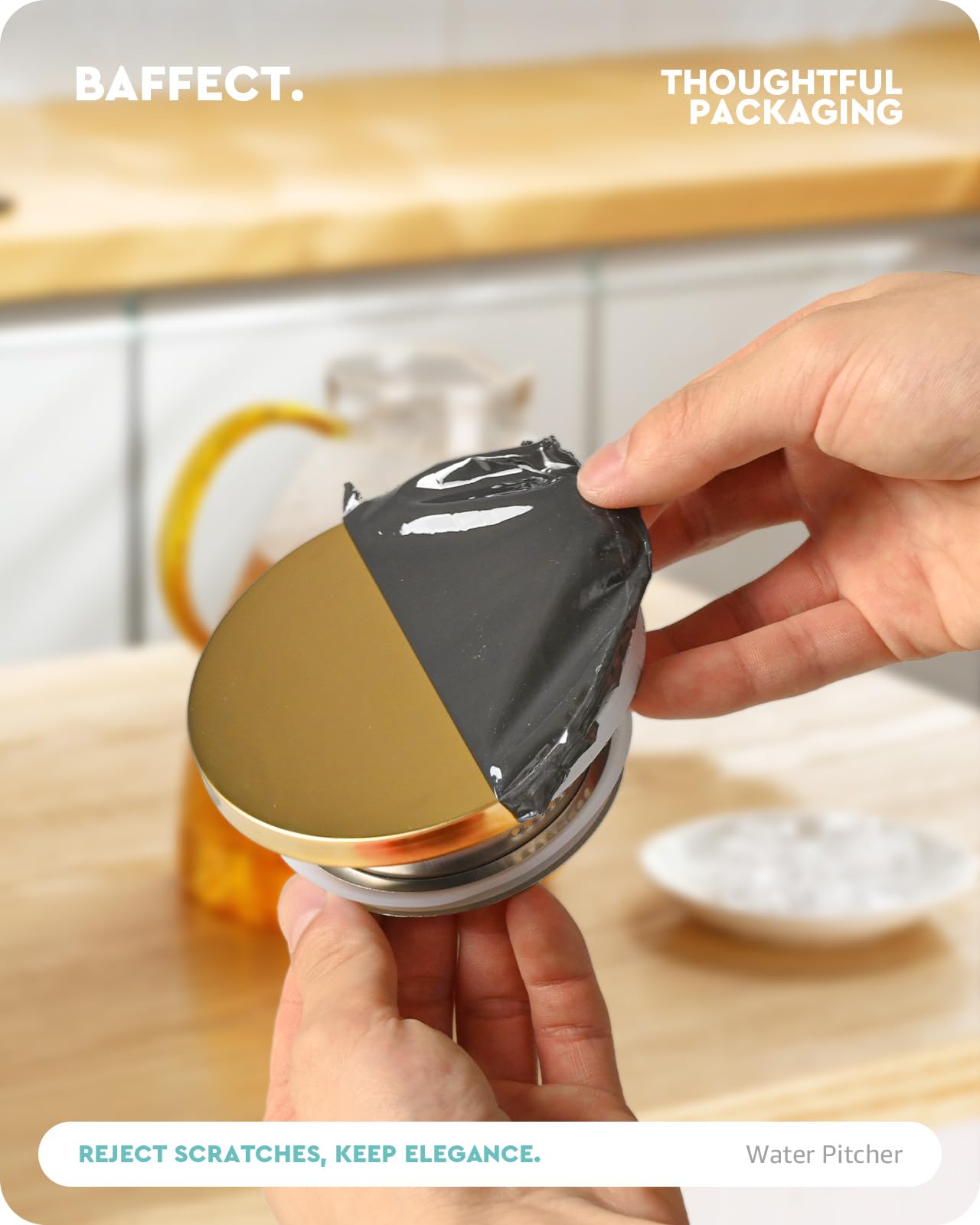 Baffect Water Pitcher wide pour opening for smooth, mess-free pouring.
