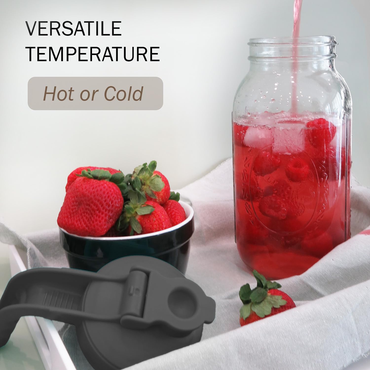 Baflan pour-spout lid enables precise pouring with minimal drips