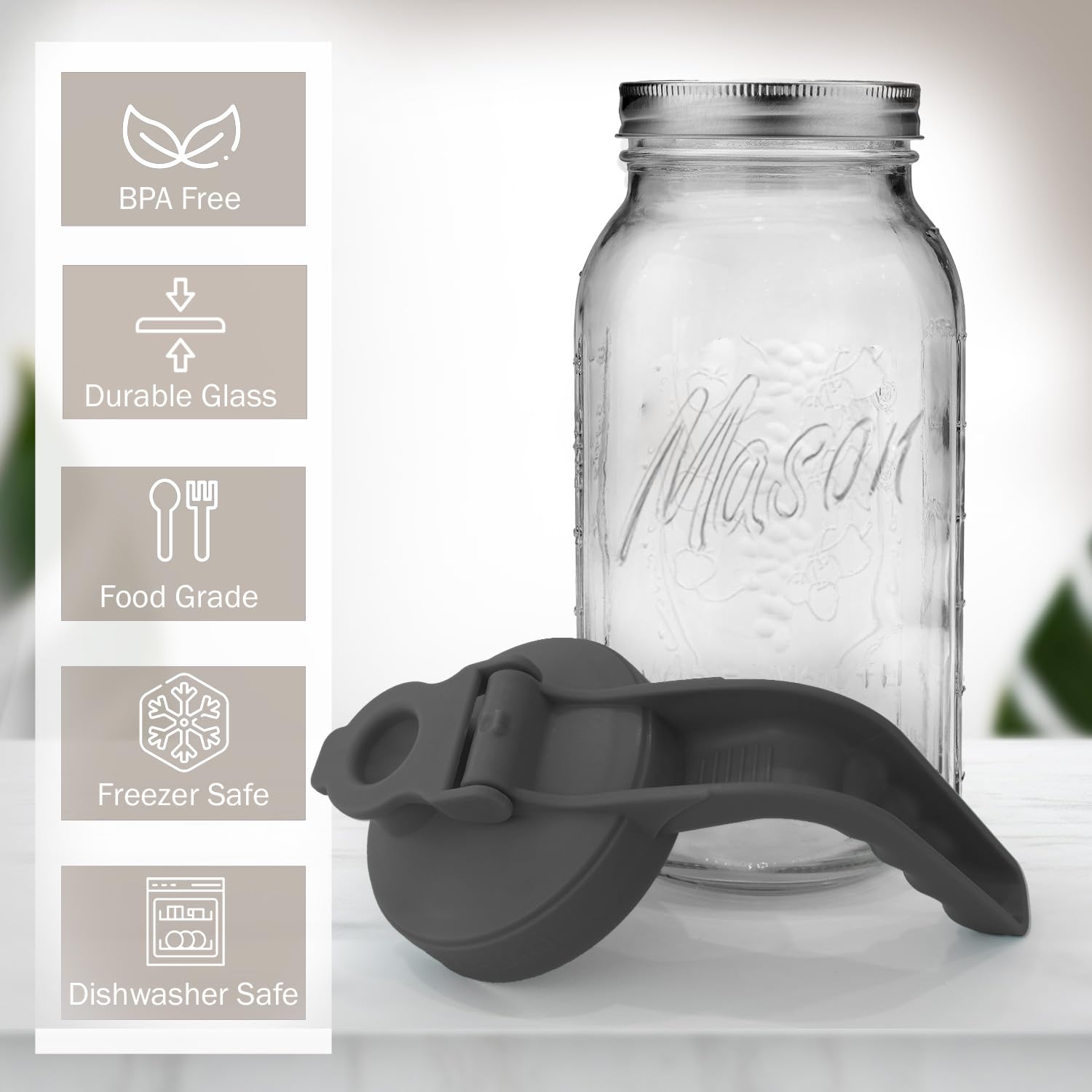 Baflan silicone-seal lid on pitcher keeps beverages fresh during serving