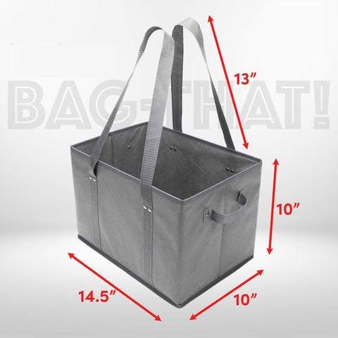 Bag-That! foldable design stores flat in car trunk or pantry.