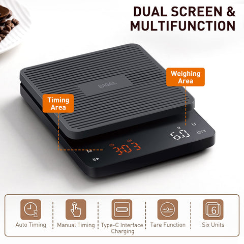 BAGAIL BASICS precision 0.1g sensor ensures accurate weighing
