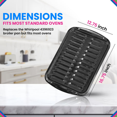 Bagean fat-drain slots in the broiler pan reduce cooking fat for healthier results.