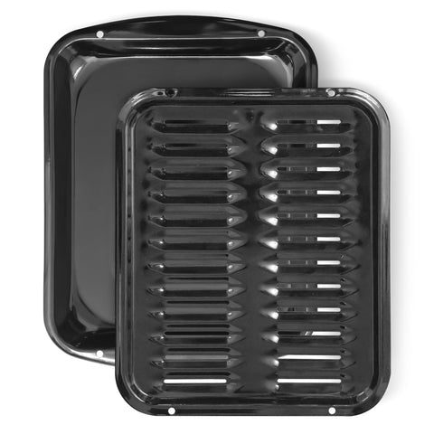 Bagean broiler pan with porcelain-coated nonstick for even browning and high-heat roasts.