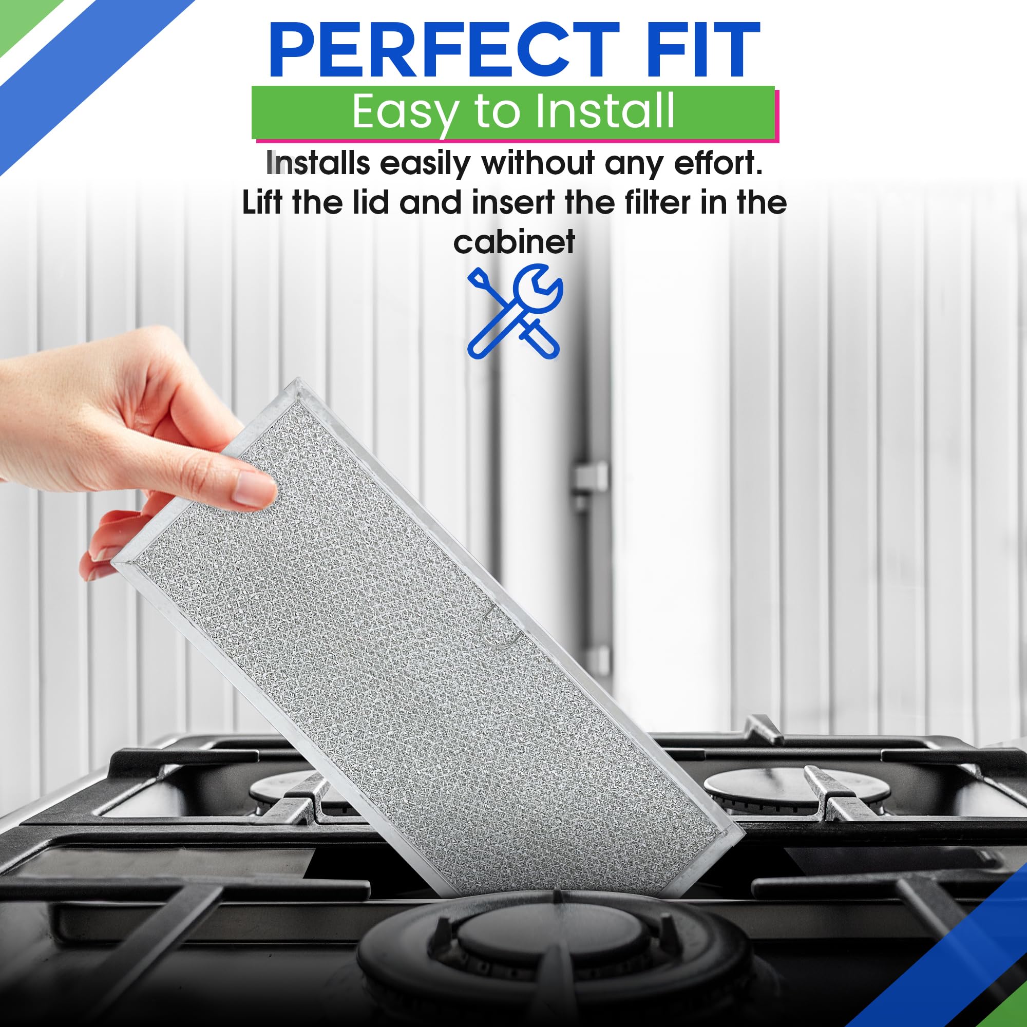 Bagean 15.6x6.4 inch filter fits Jenn Air downdraft vents to block grease.