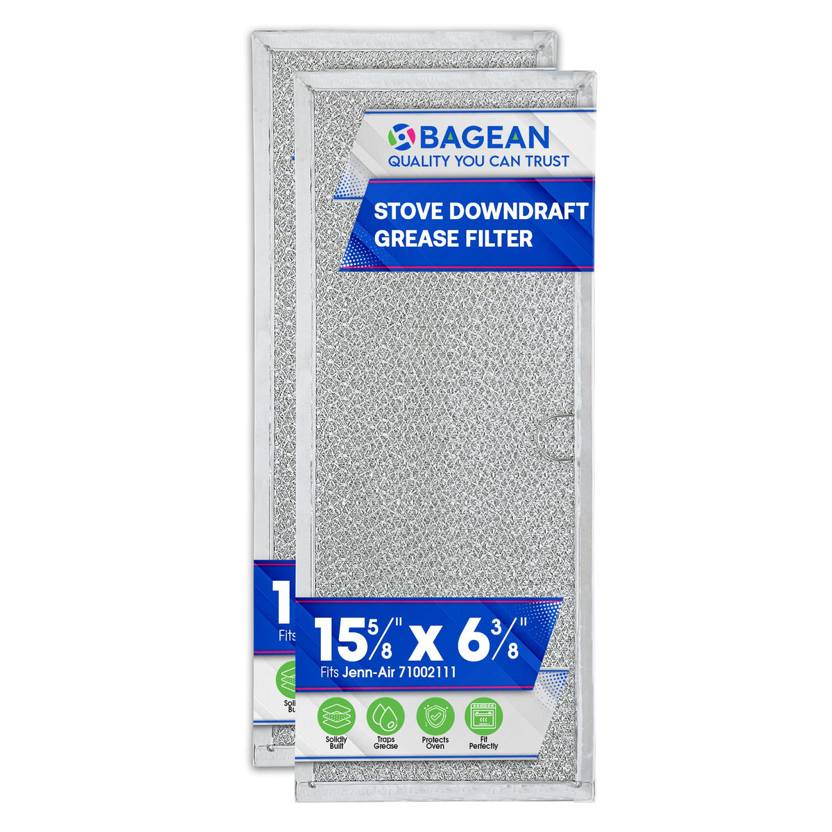 Bagean downdraft filter vent fit protects the Jenn Air vent from grease buildup.
