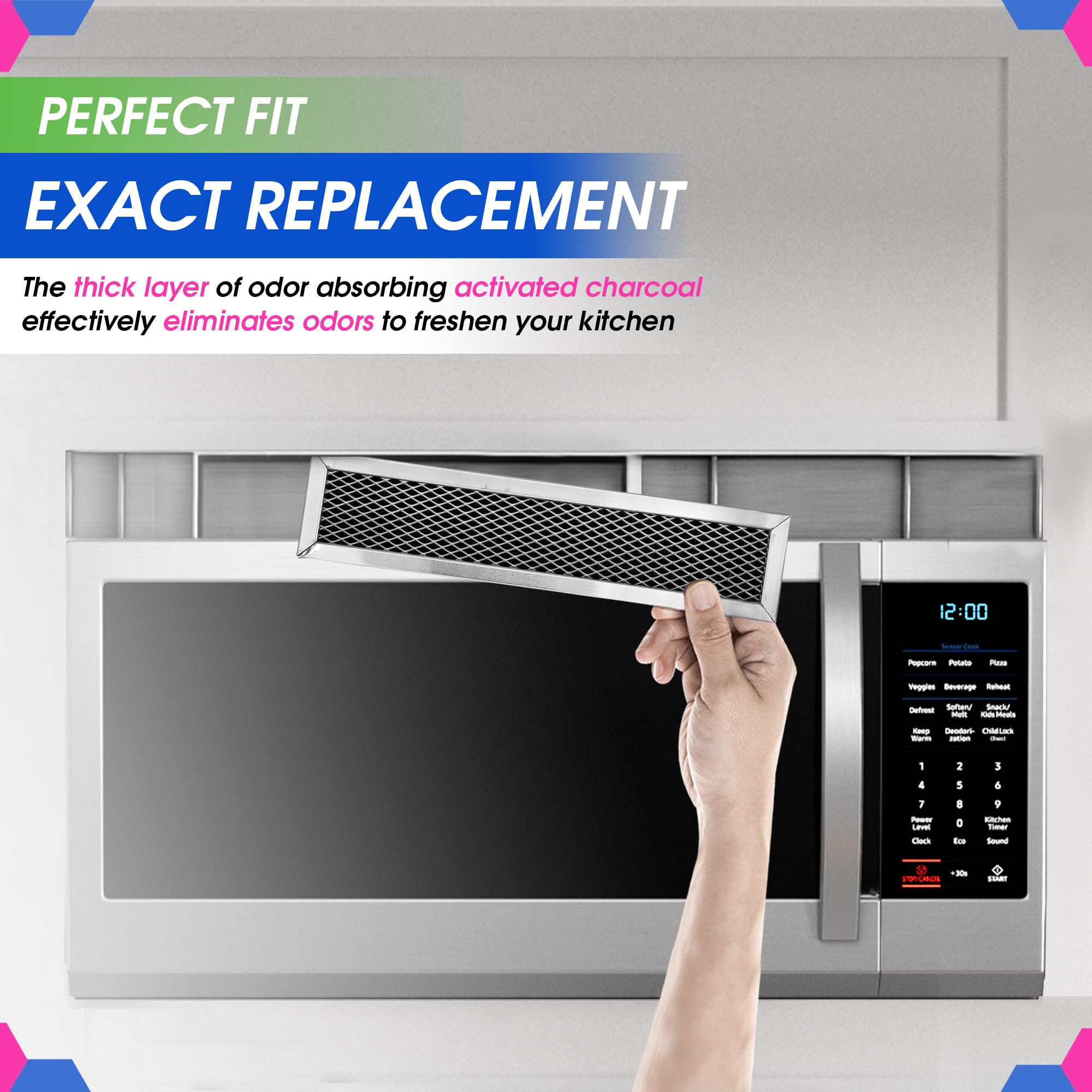 Bagean installation-friendly filter shown with top panel access for easy replacement