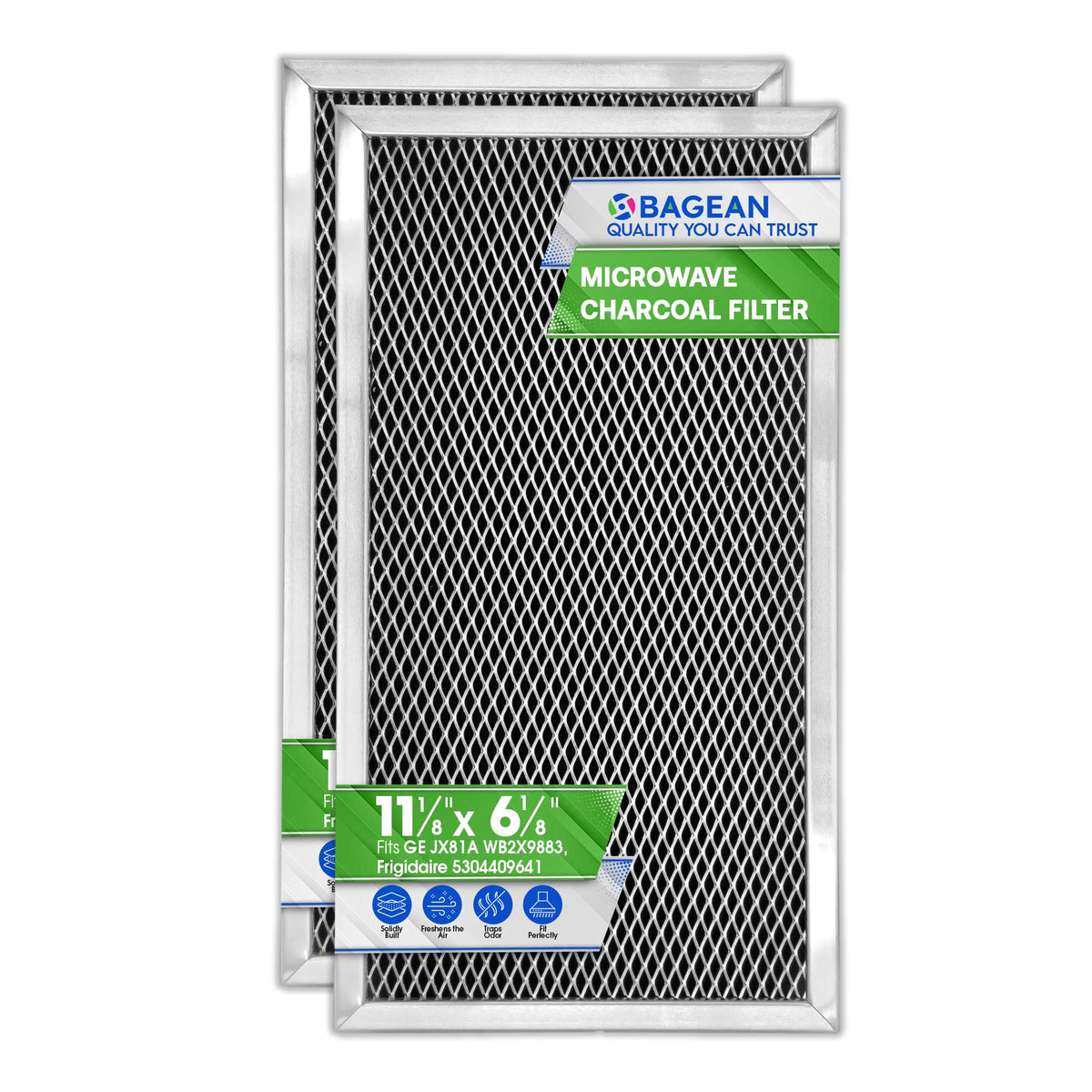 Bagean microwave charcoal filter front view, compact design for improved kitchen air.