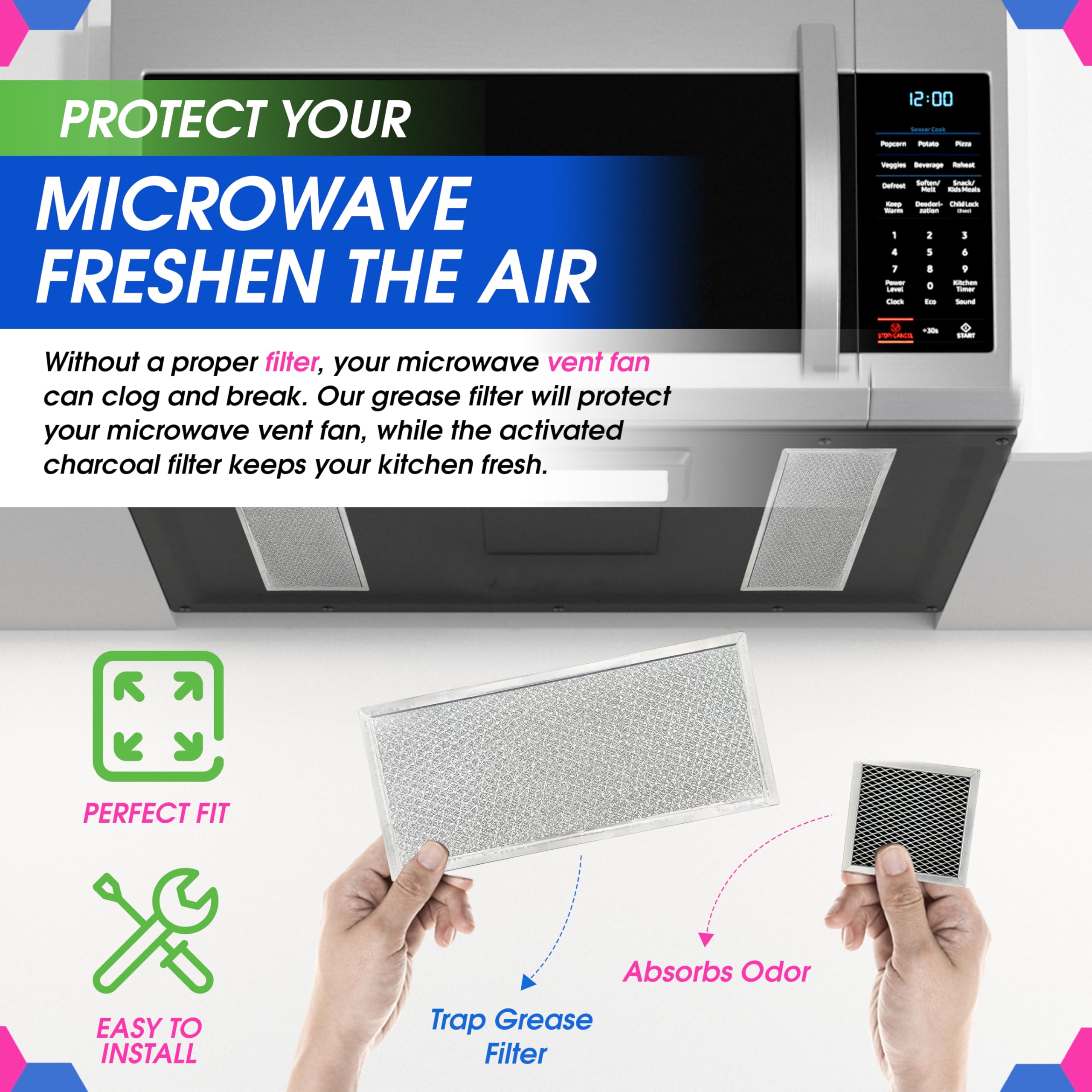 Bagean perfect-fit microwave filter installed on a hood