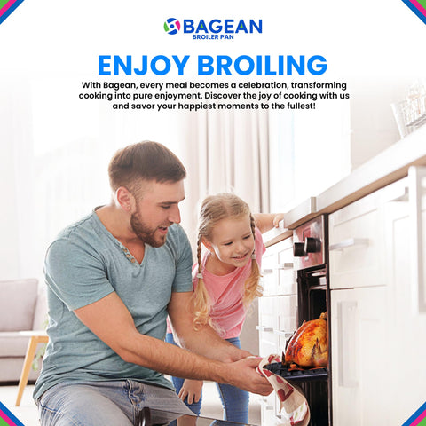 Bagean porcelain-ceramic broiling pan emphasizes durable construction and long-lasting use.