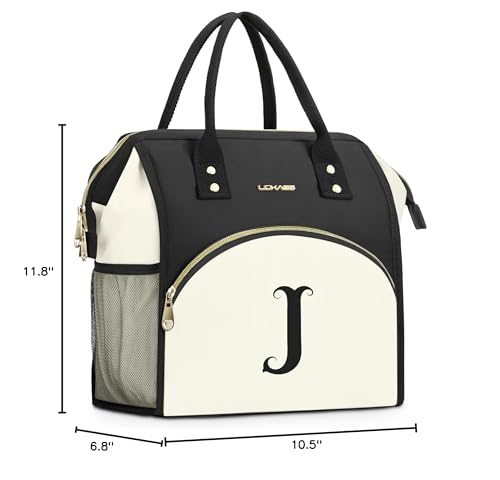 BAGNN black J lunch bag suits office, travel, and gifts