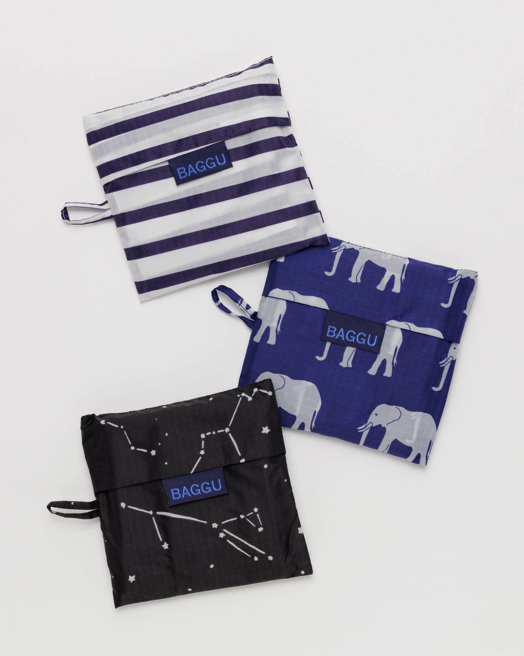 BAGGU Amazon Prints Standard Set 3 folded compact for travel and quick shopping