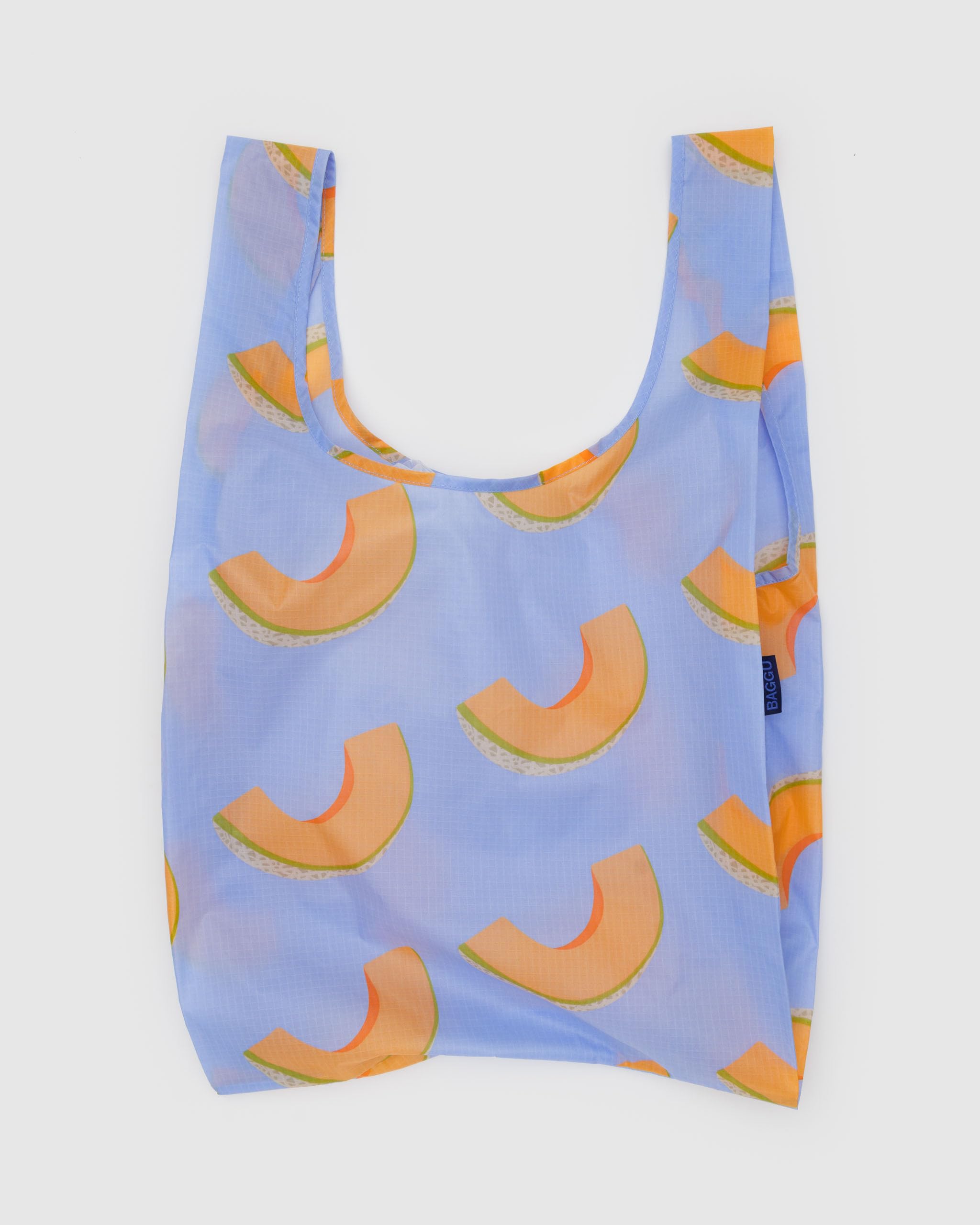 BAGGU reusable bag in Japanese Produce print, holds groceries easily.