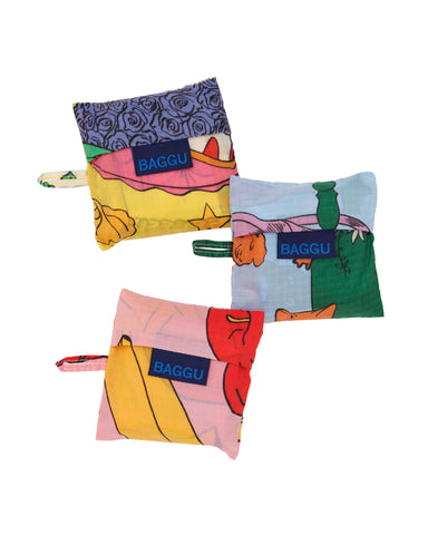 BAGGU Still Life Baby Set of 3 folded-flat design saves space when not in use