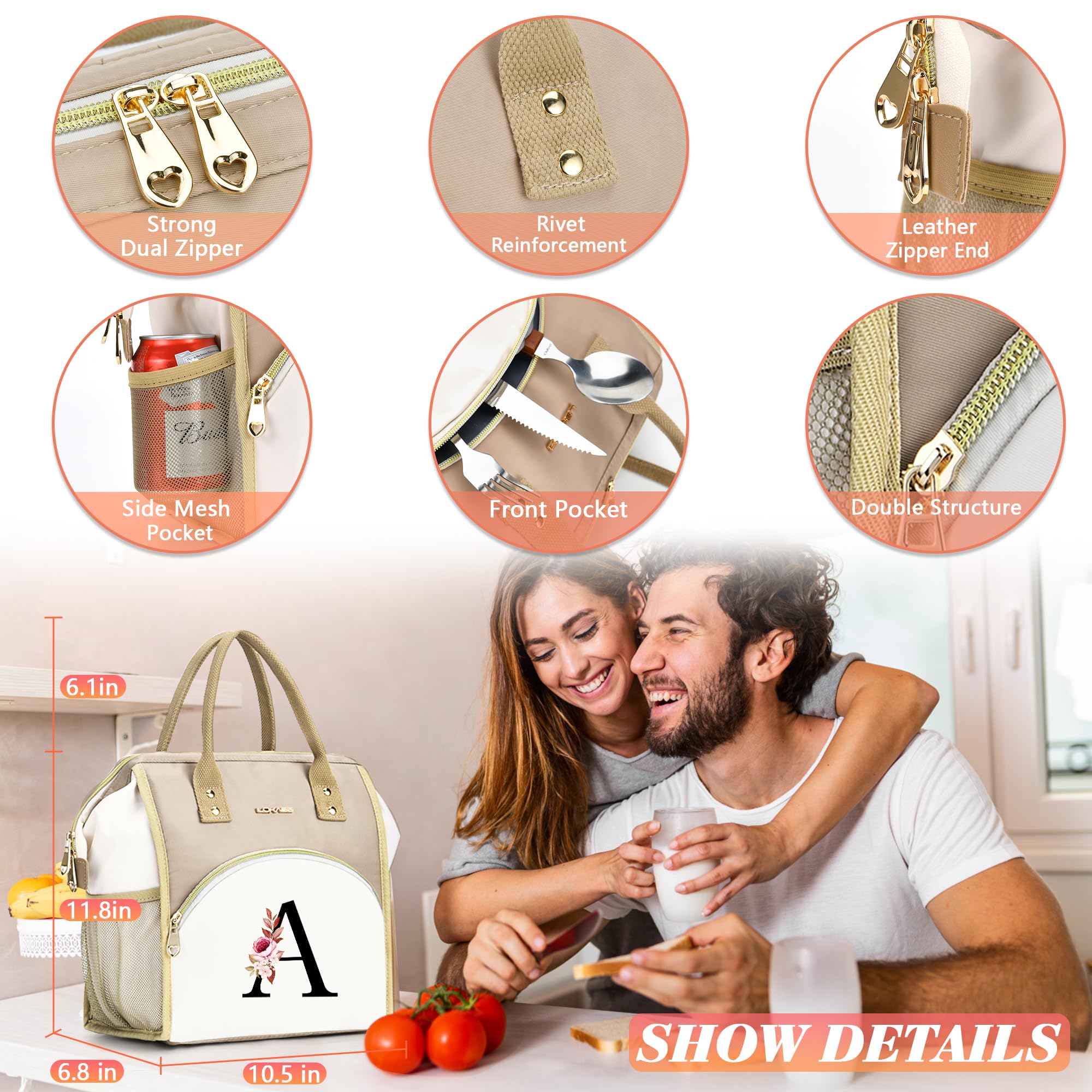 BAGNN Initial Lunch Bag ideal for hiking and trips with ample space.