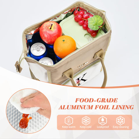 BAGNN Initial Lunch Bag leakproof insulation keeps contents contained.