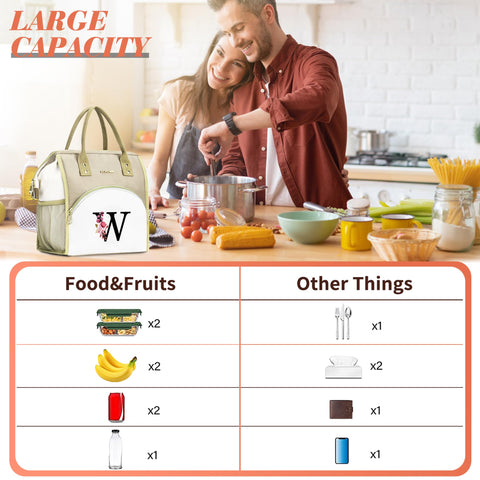 BAGNN Initial Lunch Bag top-zip closure ensuring smooth opening and secure seal.