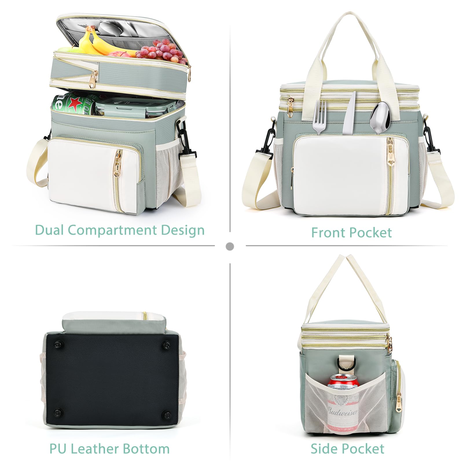 BAGNN bottom PU leather surface resists moisture and stains