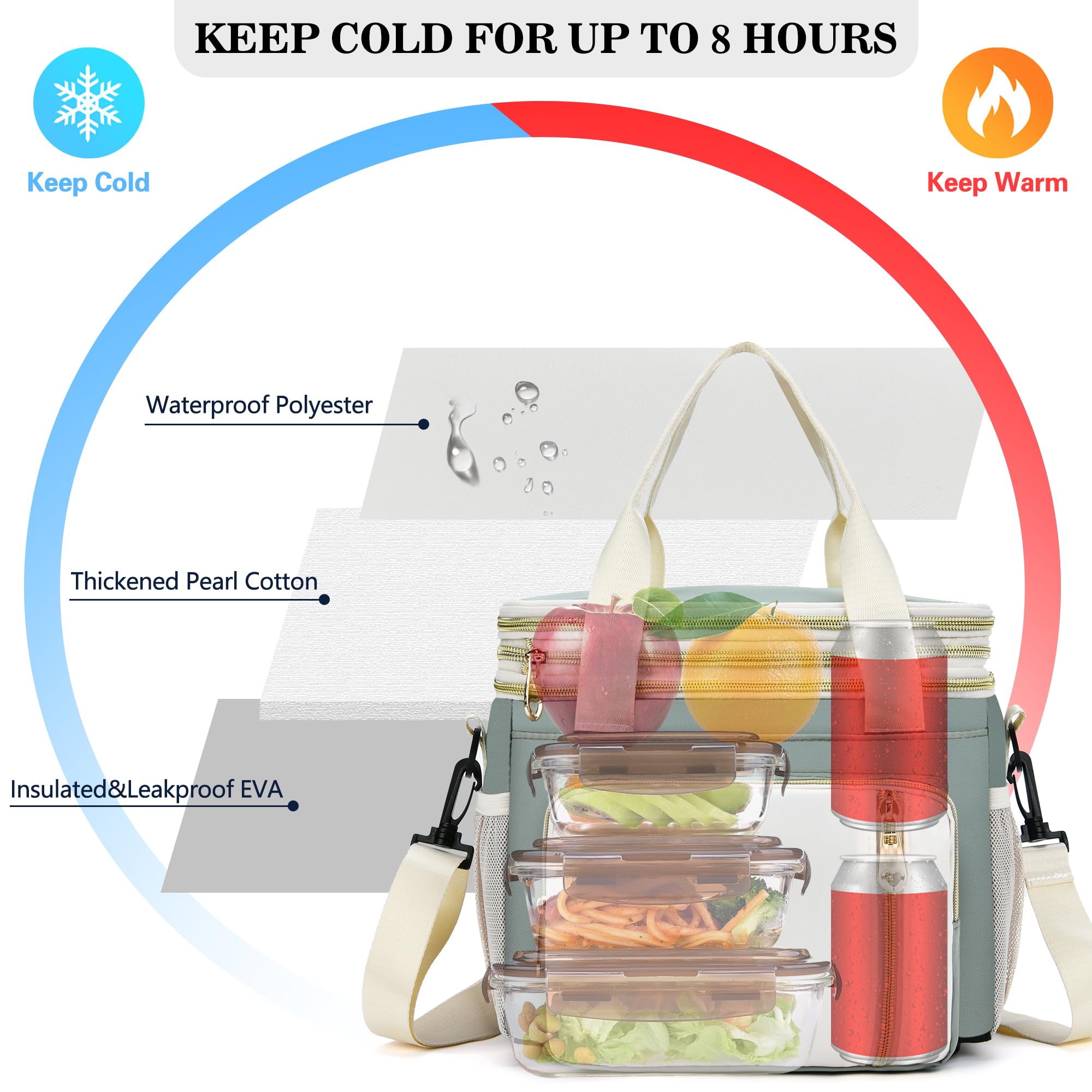 BAGNN lunchbox expandable top compartment in action for extra snacks