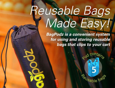 BagPodz blue-5-pack is ready for family shopping and trips.