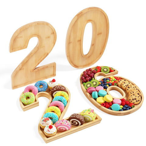 Bagrox 2026 charcuterie numbers fillable board with cheese and fruit spread.