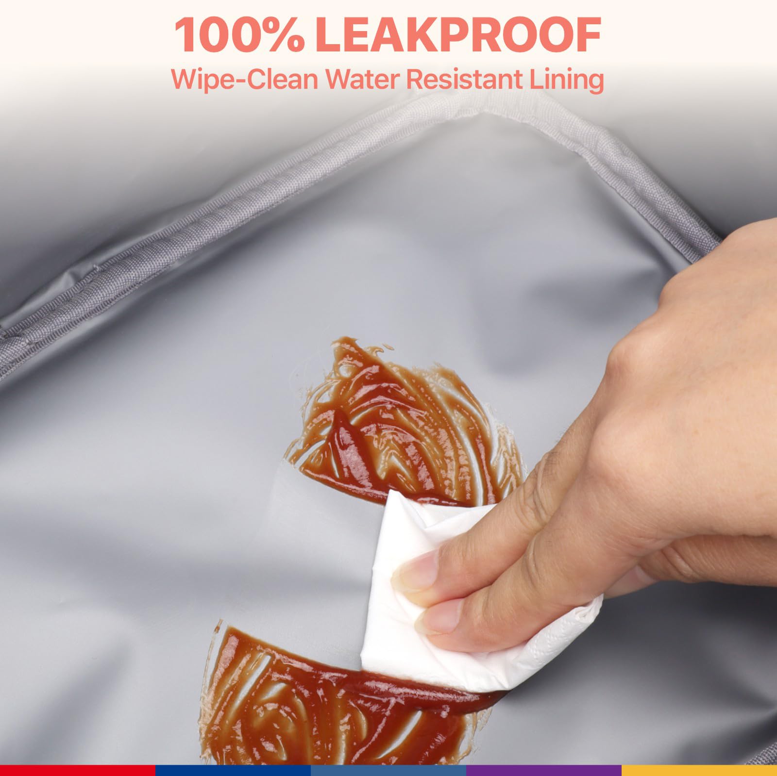 Bagseri leak-proof lining prevents spills inside backpacks