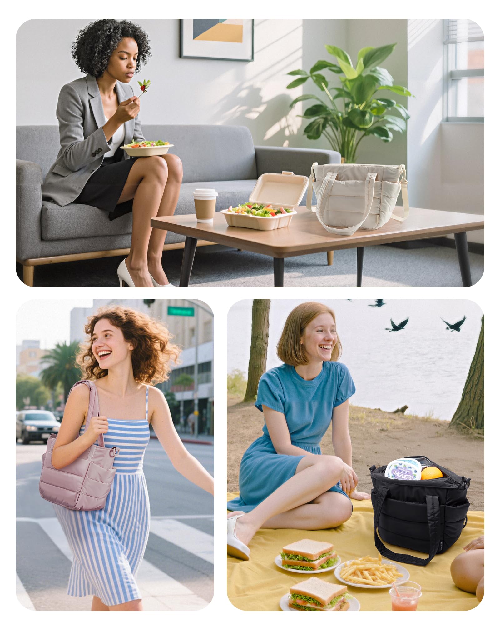 BAGSMART bag in use at work or a picnic demonstrates versatile daily use.