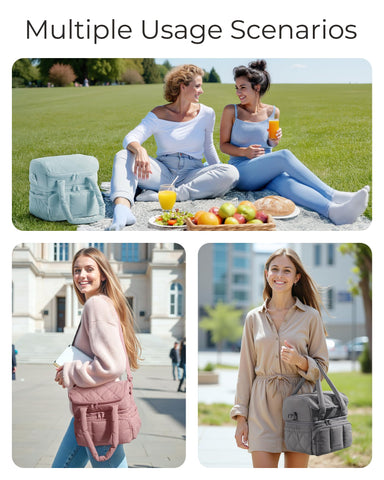 BAGSMART lunch bag dark pink color adds chic everyday appeal