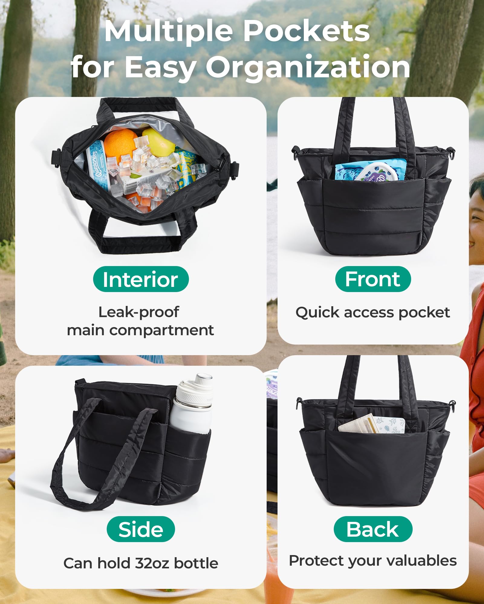 BAGSMART lunch bag main compartment for organized meals