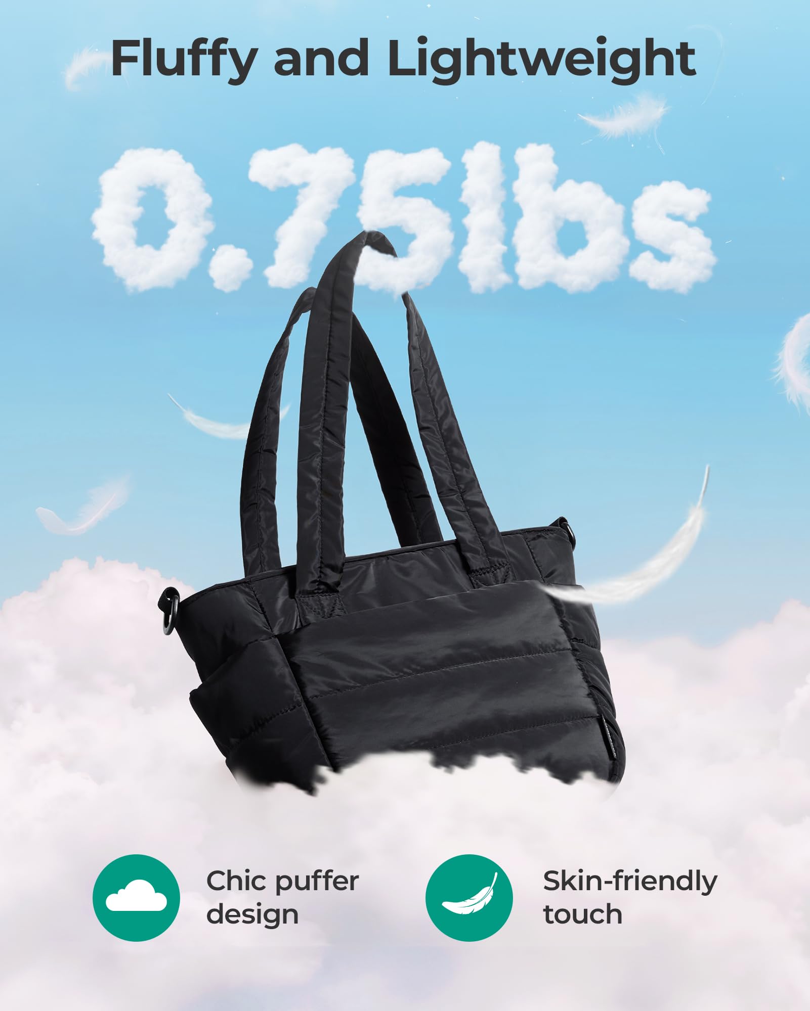 BAGSMART organized pockets for meals, containers, and a 32 oz bottle
