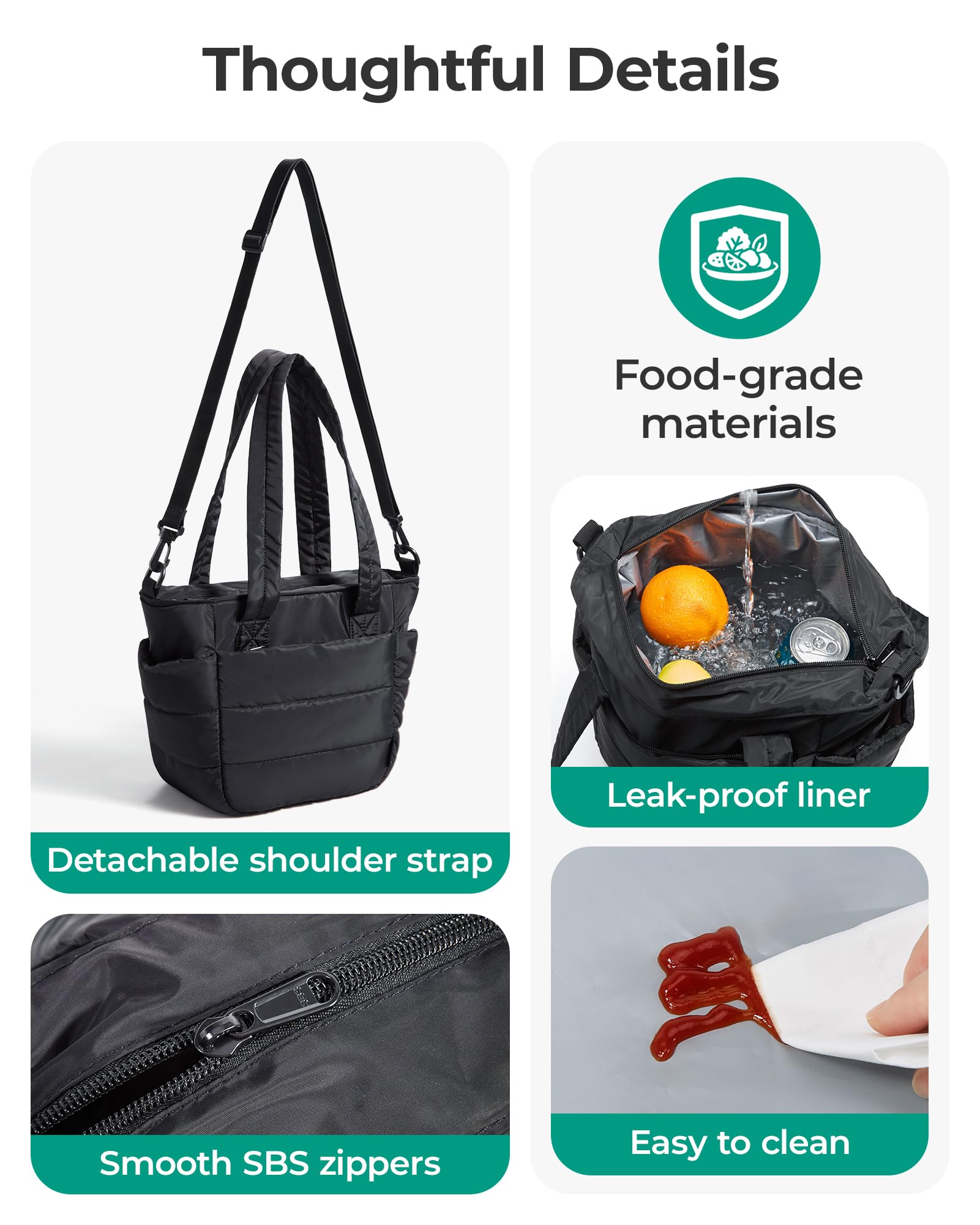 BAGSMART water-resistant exterior and leakproof lining protects contents