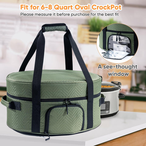 BAGSPRITE adjustable band secures 6-8 qt slow cookers during transport