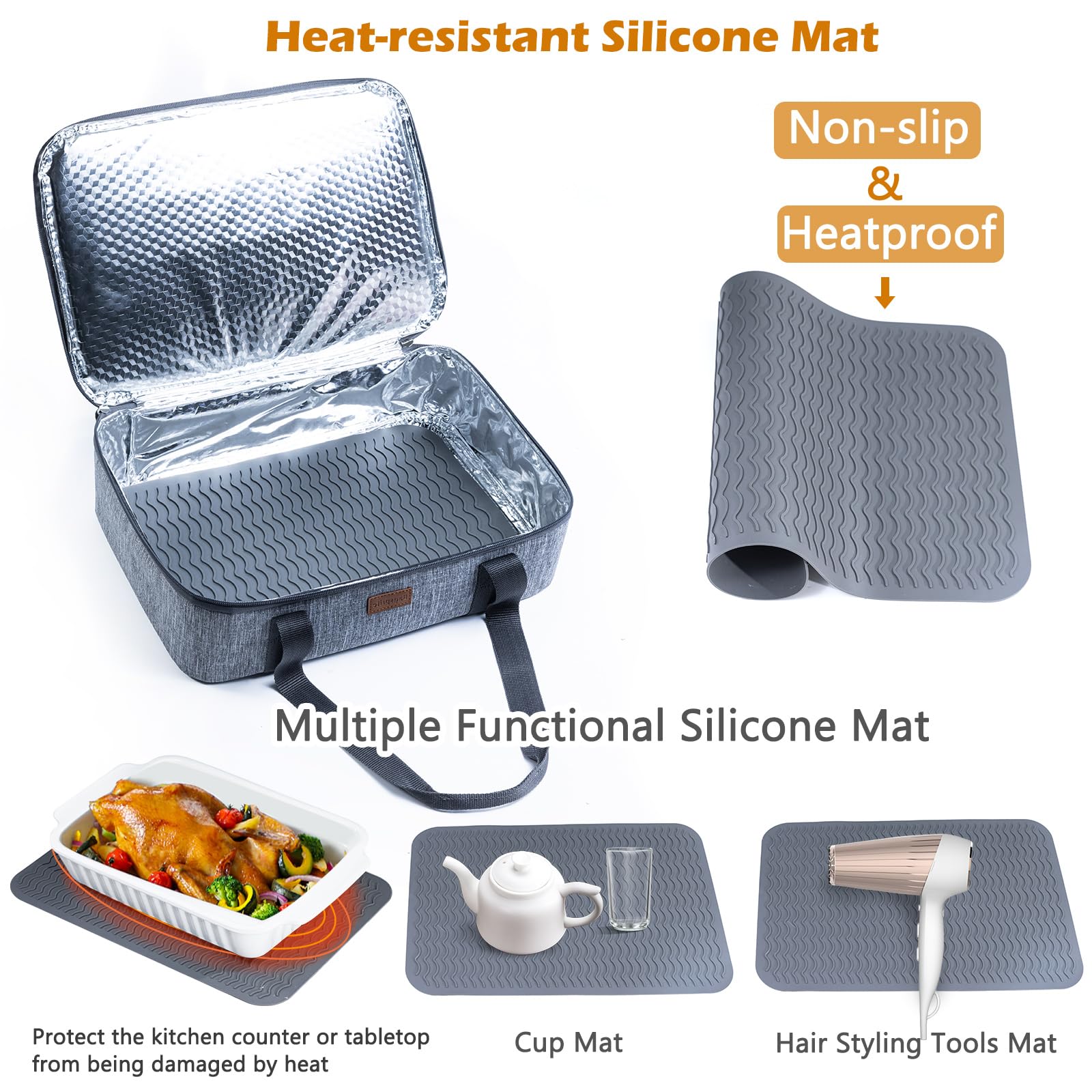 BAGSPRITE sturdy casserole carrier in premium material, wipes clean after use.