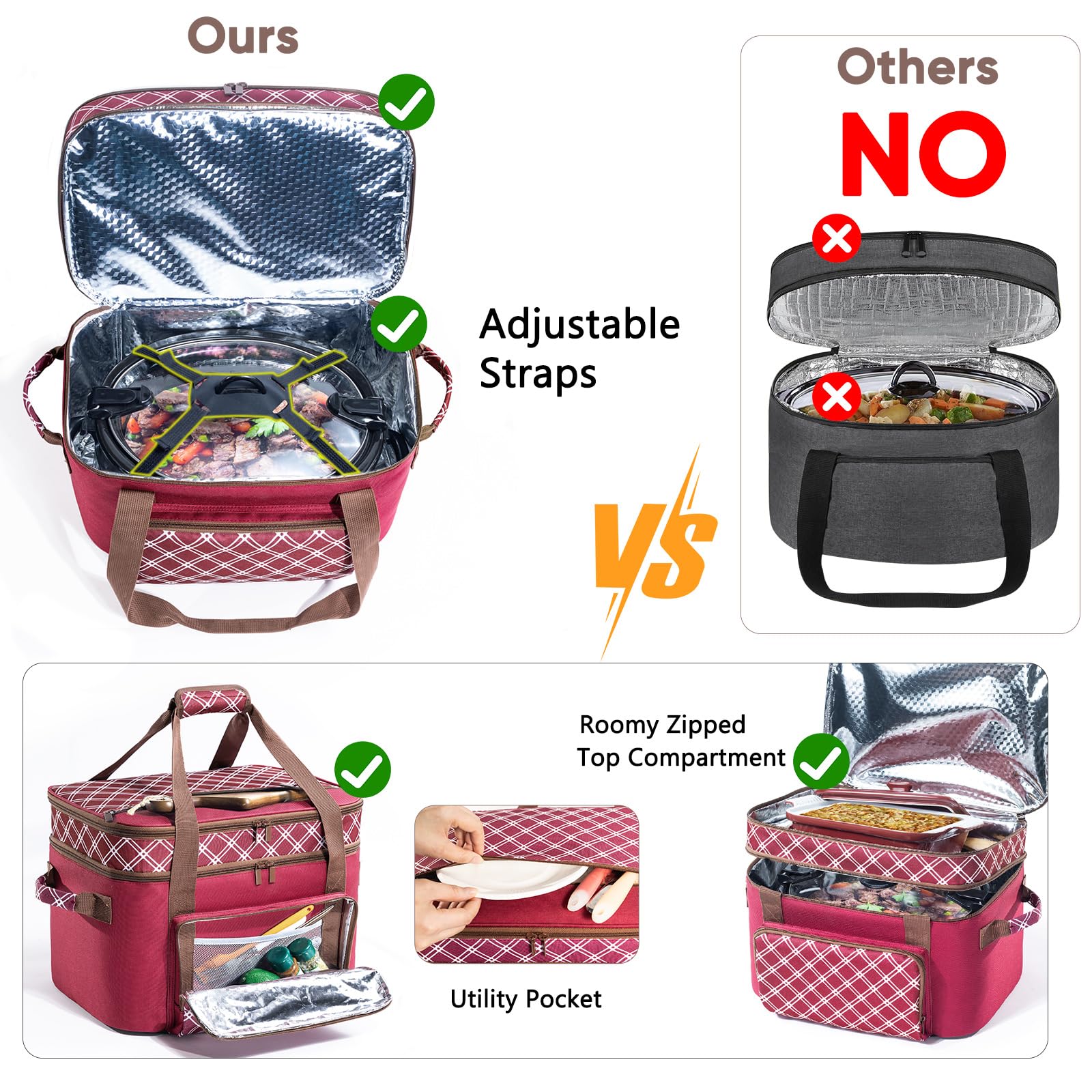 BAGSPRITE 6-8-qt compatibility fits Crock-Pot and Hamilton Beach models