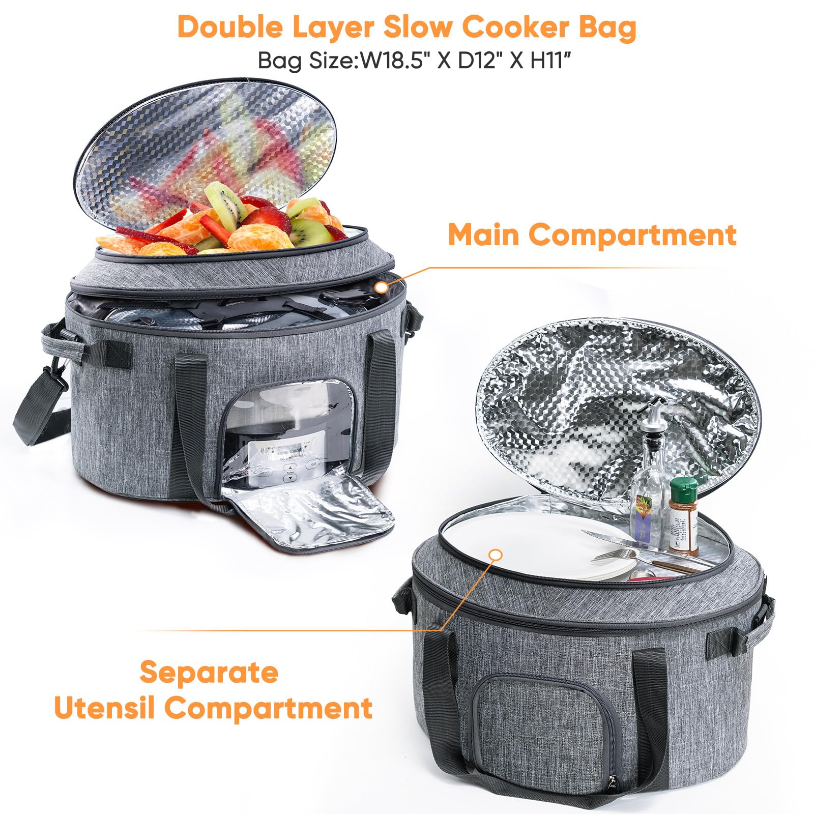 BAGSPRITE compatible with Crock-Pot and Hamilton Beach 6-8 qt slow cookers.