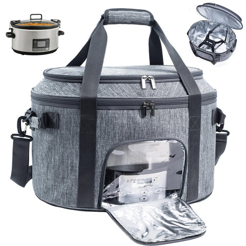BAGSPRITE double-layer slow cooker bag fits 6-8 qt models for easy transport.