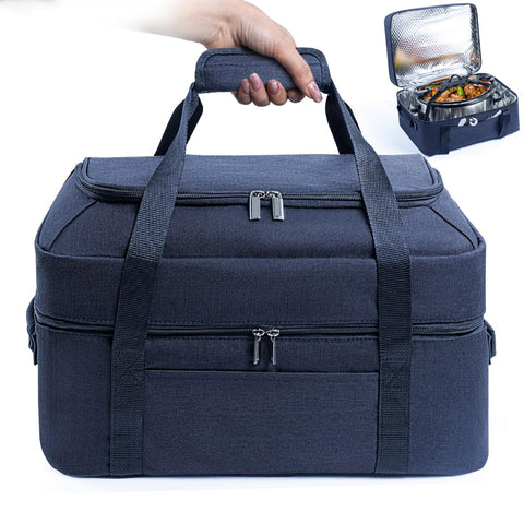 BAGSPRITE outer-shell bag protects a 6-8 qt slow cooker during travel.